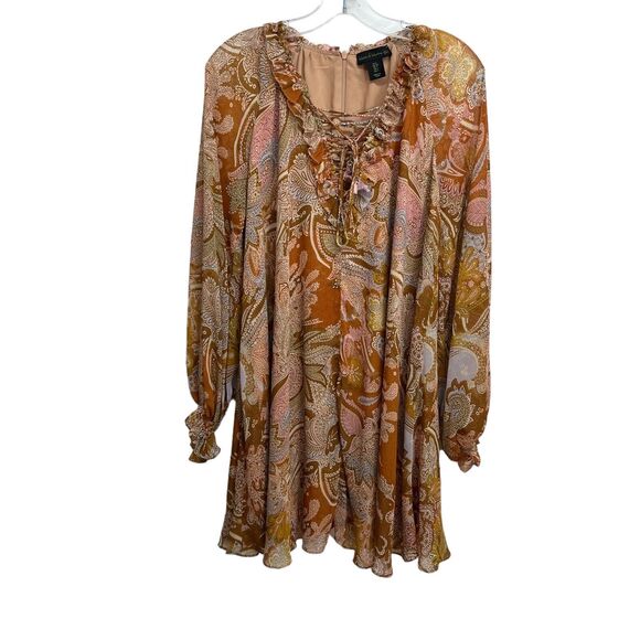 House of Harlow Dresses & Skirts - House Of Harlow Womens Chiffon Boho Mini Dress Size Small Floral Paisley Ruffle